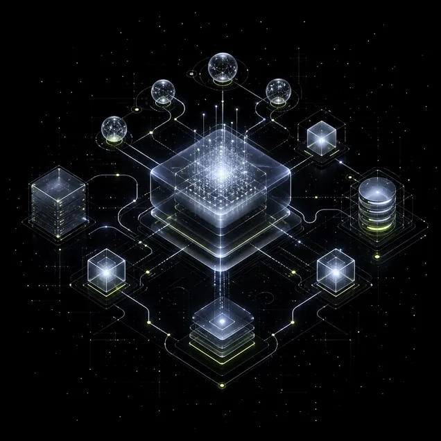 Abstract AI operations system visual
